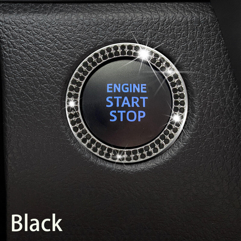 1Pc Car Bling Crystal Rhinestone Engine Start Ring Decals Car Interior Accessory
