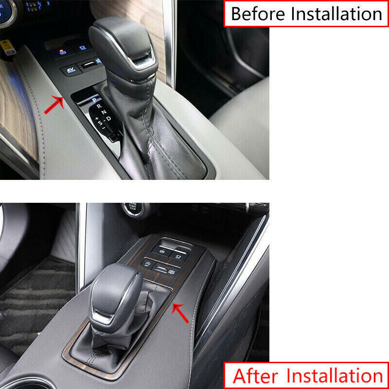 Peach Wood Grain Inner Gear Shift Panel Cover Trim for Toyota Venza 2021-2023
