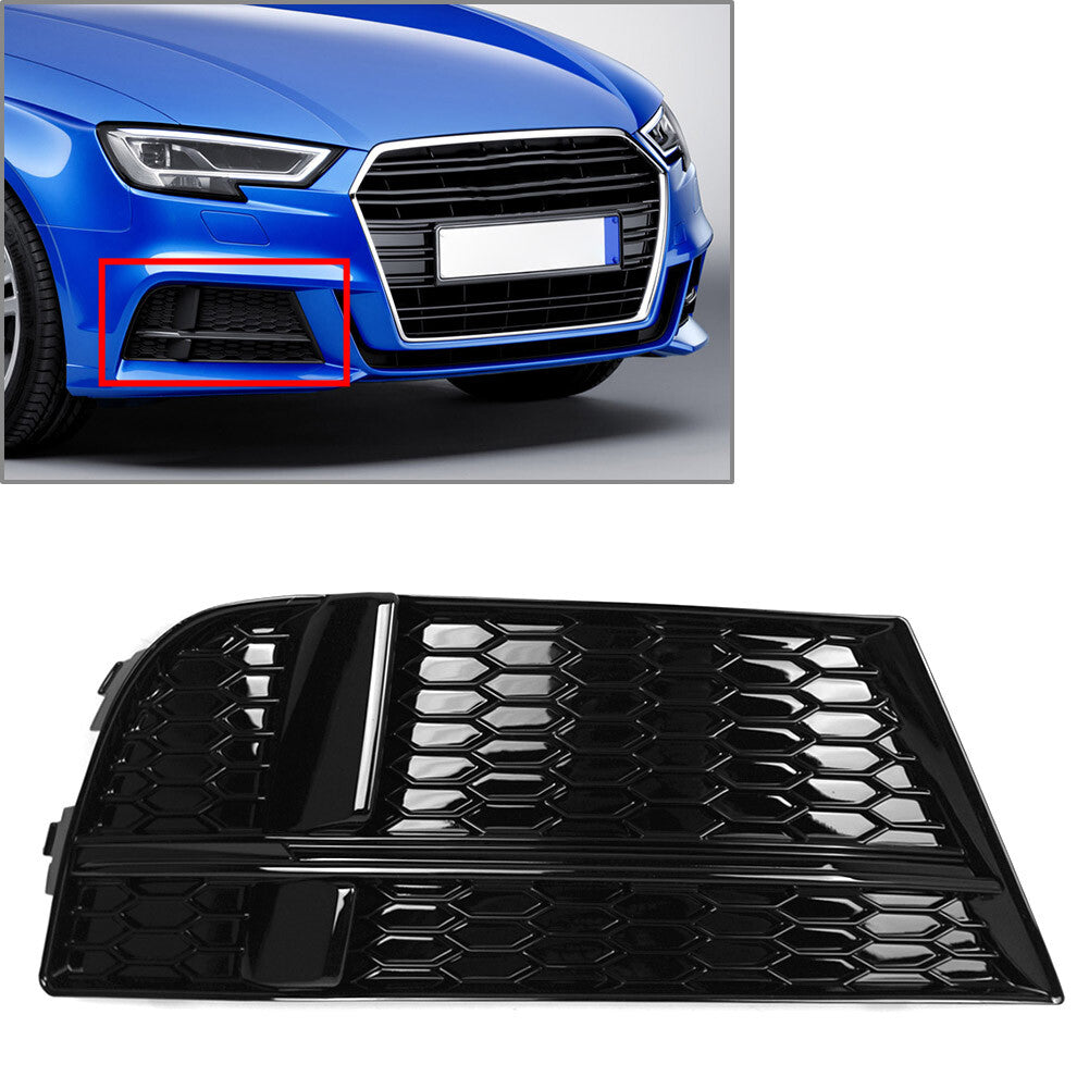 Closed Mesh Honeycomb Front Bumper Fog Light Grille Right for Audi A3 S-Line S3