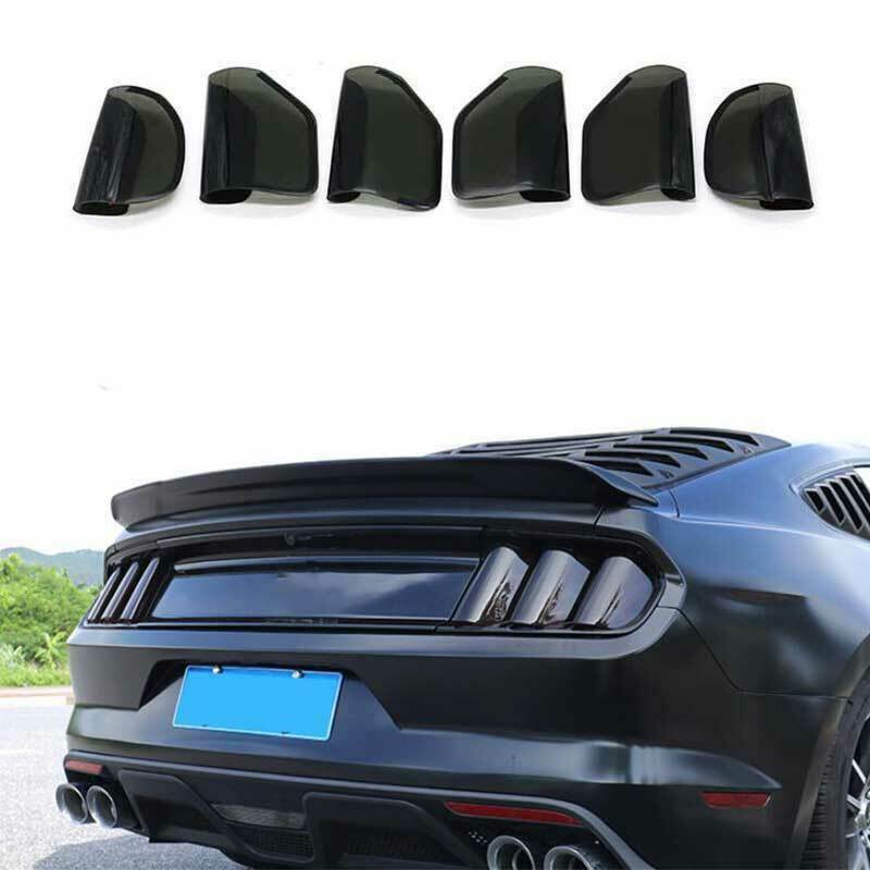 6PCS for Ford for Mustang 2015 2016 2017 Smoke Black Rear Tail Light Lamp Cover Trim