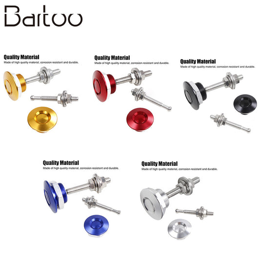 Push Button Quick Release Hood Bonnet Pins Lock Clip Car Bumper Latch Kit 2X
