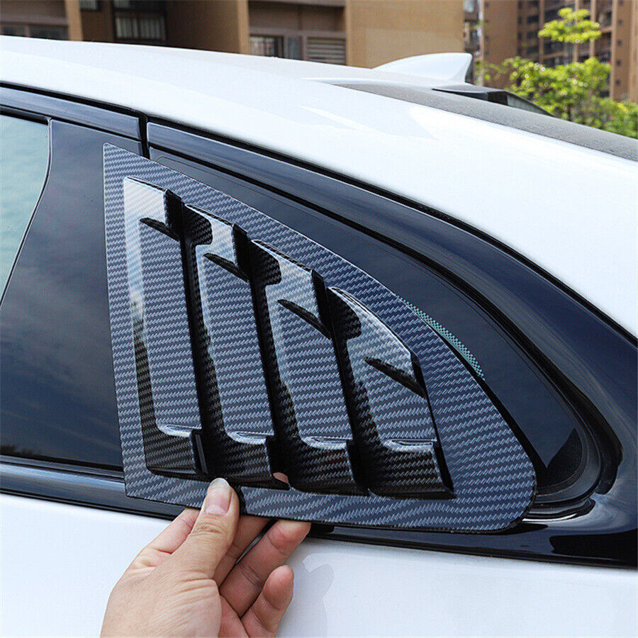 2x New Carbon Fiber Look Side Window Louver Shutter Cover For 16-20 Chevy Malibu