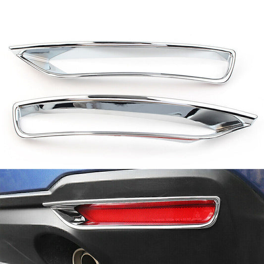 2X Chrome Car Rear Fog Lamp Cover Trim ABS for Subaru Forester 2013-2018 2014 15
