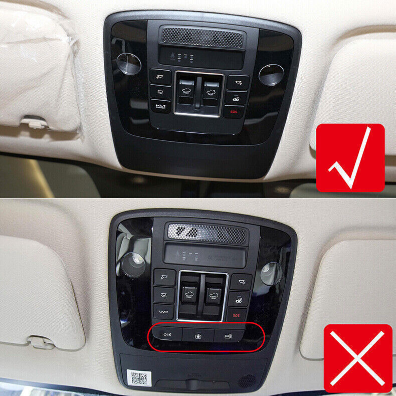 for Kia Carnival 22-24 Matte Silver Front Roof Reading Light Lamp Frame Trim 1PC