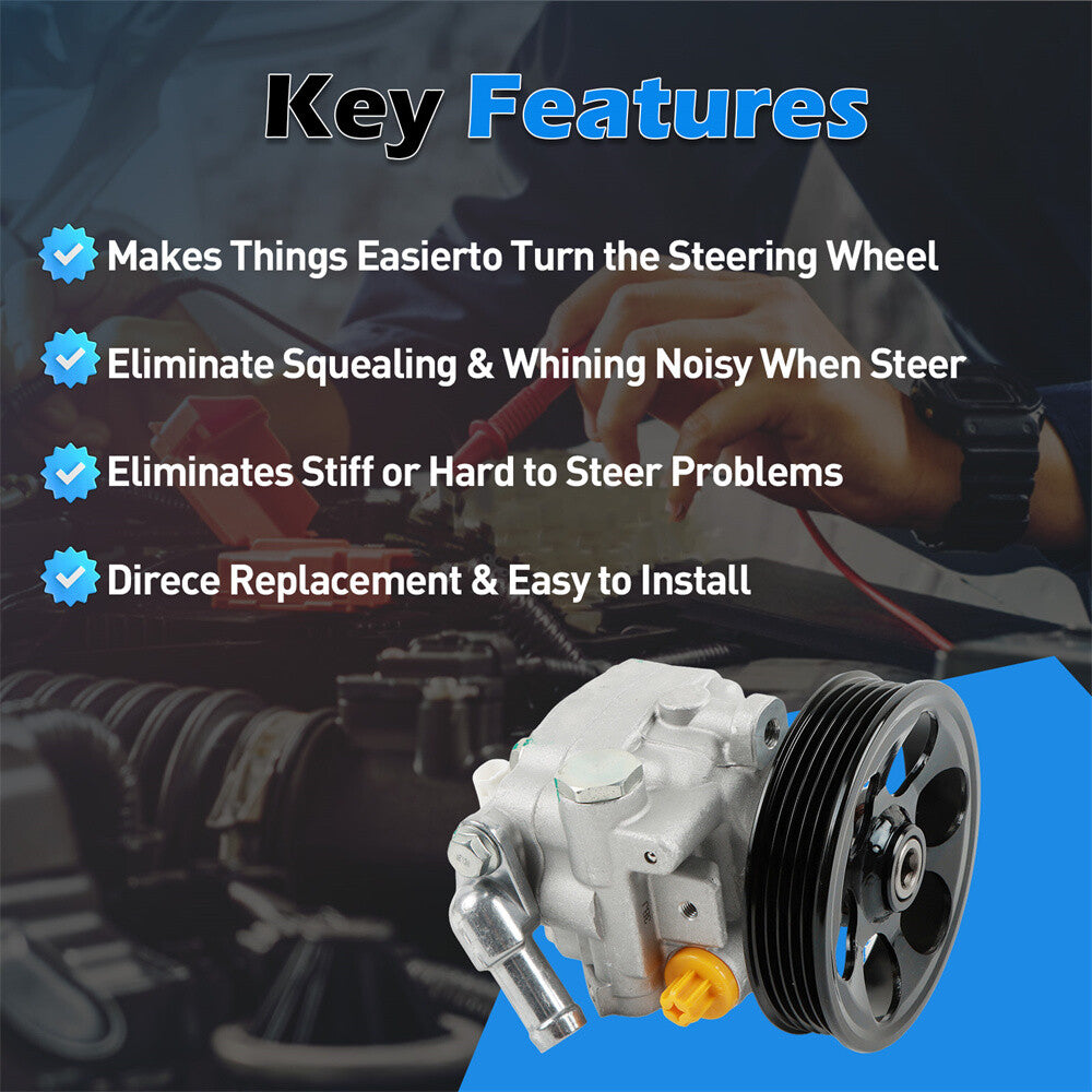 Power Steering Pump W/ Pulley for Subaru 2006-2007 Forester 2008 Forester 2.5L