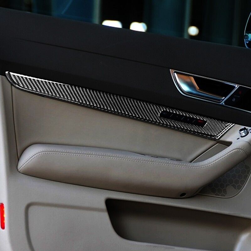 Real Carbon Fiber Car Door Panel Cover Trim for Audi for A6 S6 2005-2010 2011 8PCS