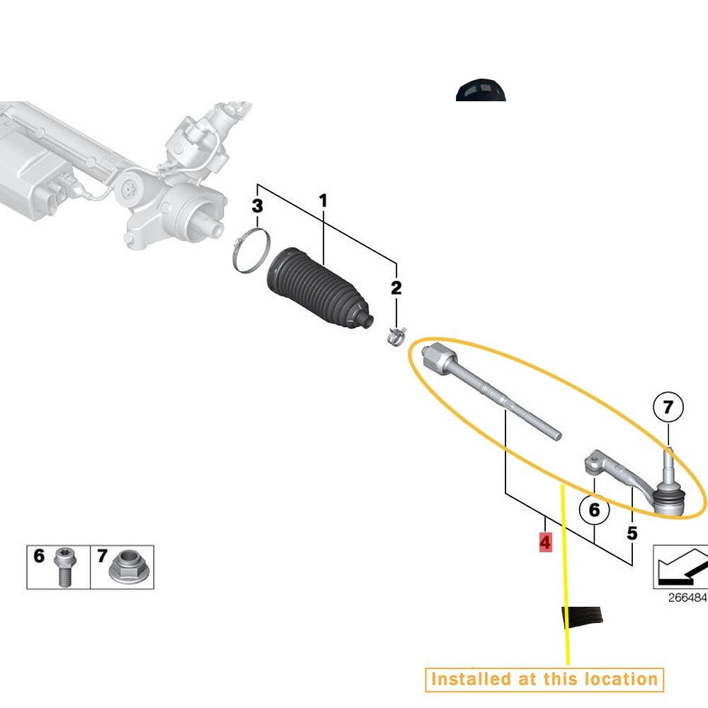 Suitable for BMW X3 X4 G08 tie rod ball joint(R) Equipment Manufacturer: 32106871892
