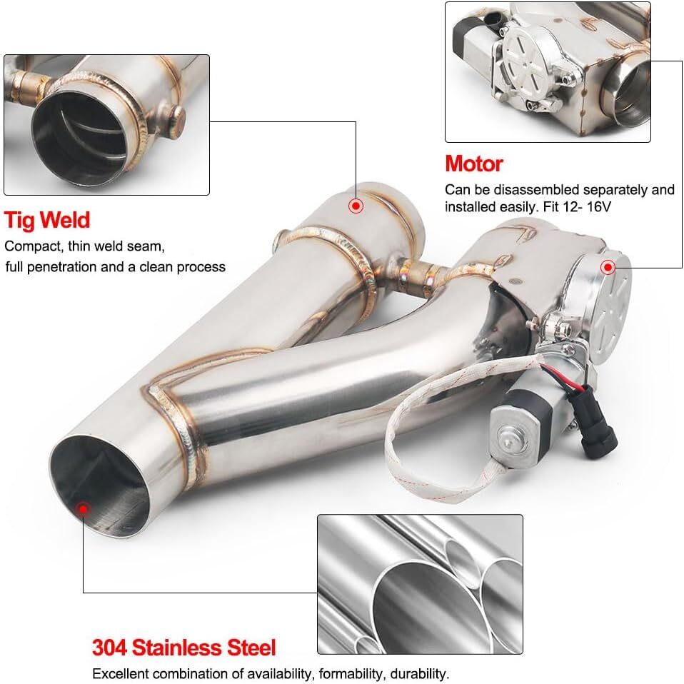 Universal 3-inch stainless steel exhaust pipe kit