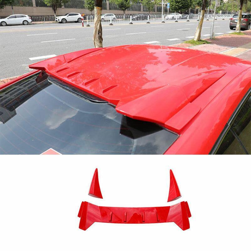 for Ford for Mustang 2015-2022 Fighting Paint Red Roof Boot Spoiler Wing Flap 3PCS
