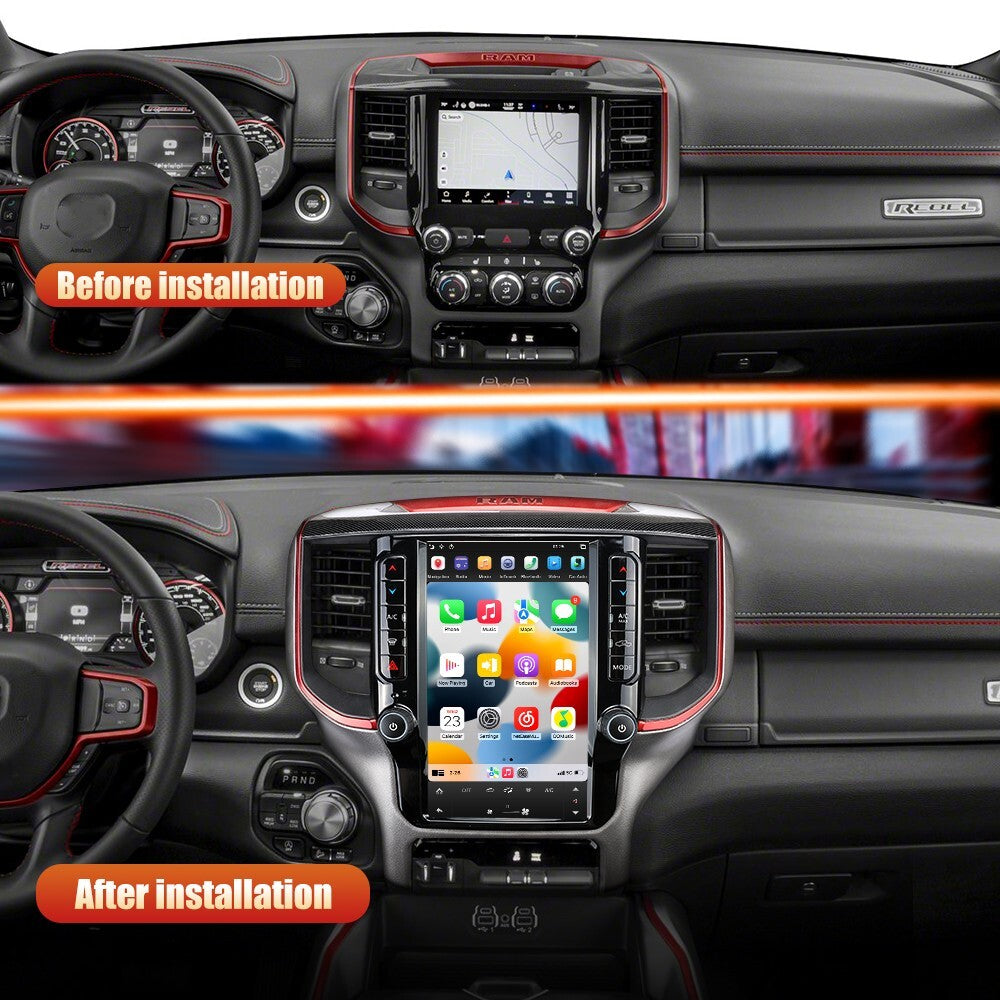 for Dodge for Ram 2018 2019 2020 2021 Android for Smart Radio for Tesla Vertical Screen GPS
