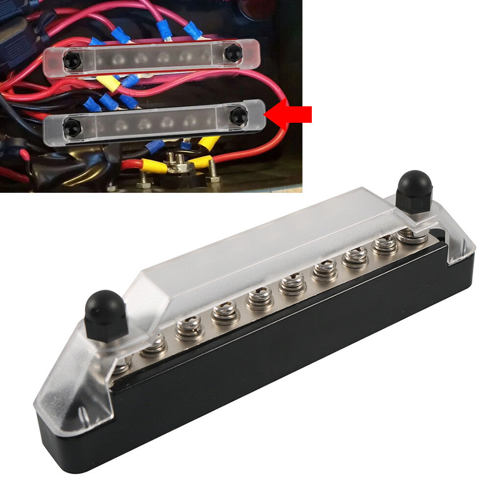 8 Terminals Power Distribution Block With Cover Fit For Car Marine RV Boat