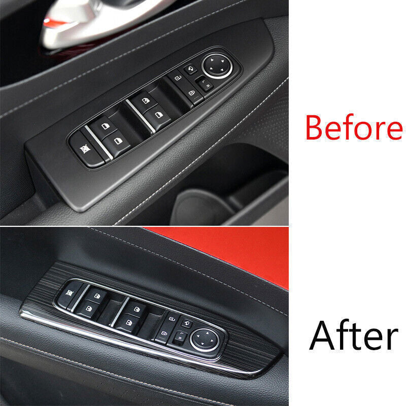 Glass Window Lifting Lock Panel Trim Fit for Kia K3 Forte 19-22 Black Titanium