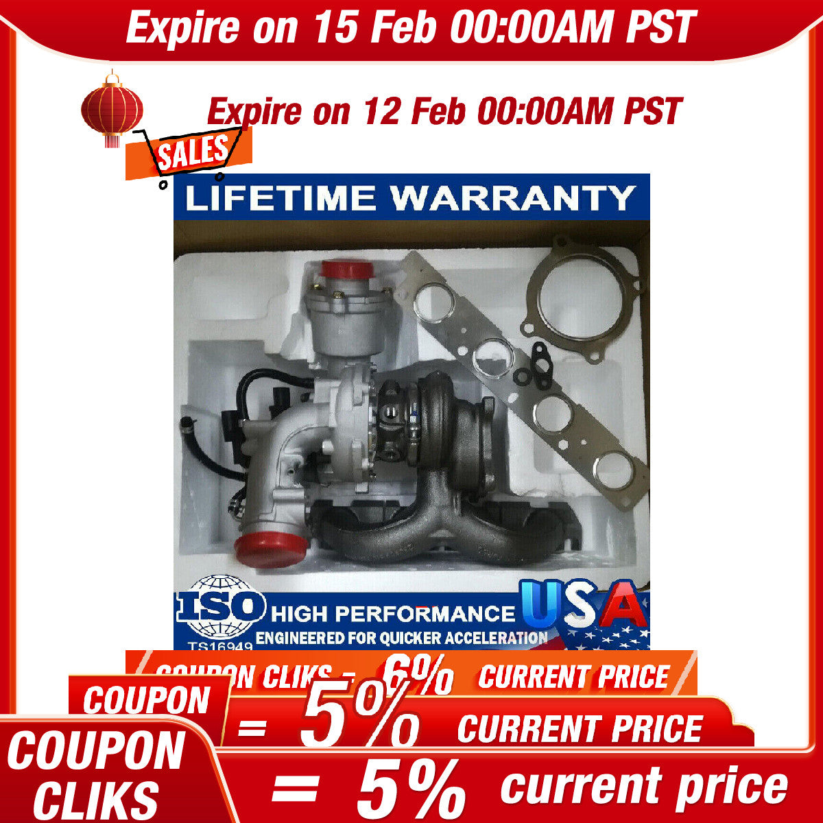 Turbo Charger for AUDI A4 A5 for VW 2.0 TFSI 2009-2012 Quattro 06H145702G 06H145702!