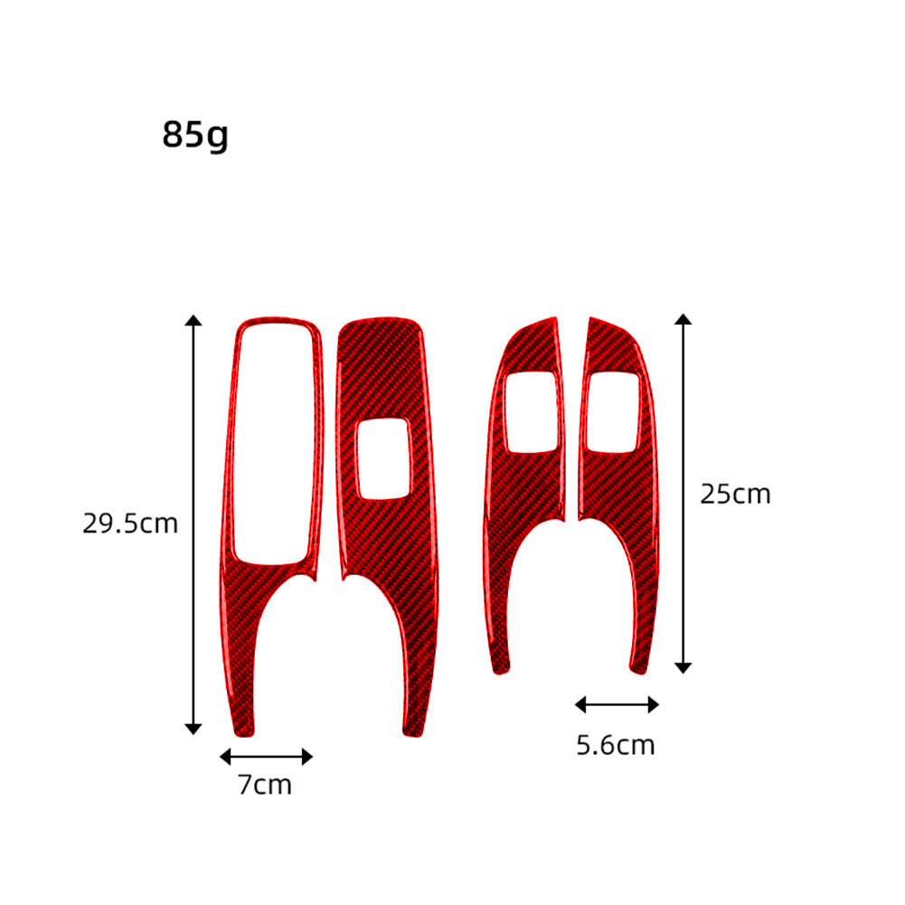 Red Carbon Fiber Window Lift Panel Cover Trim for Mercedes Benz M-class 2006-11