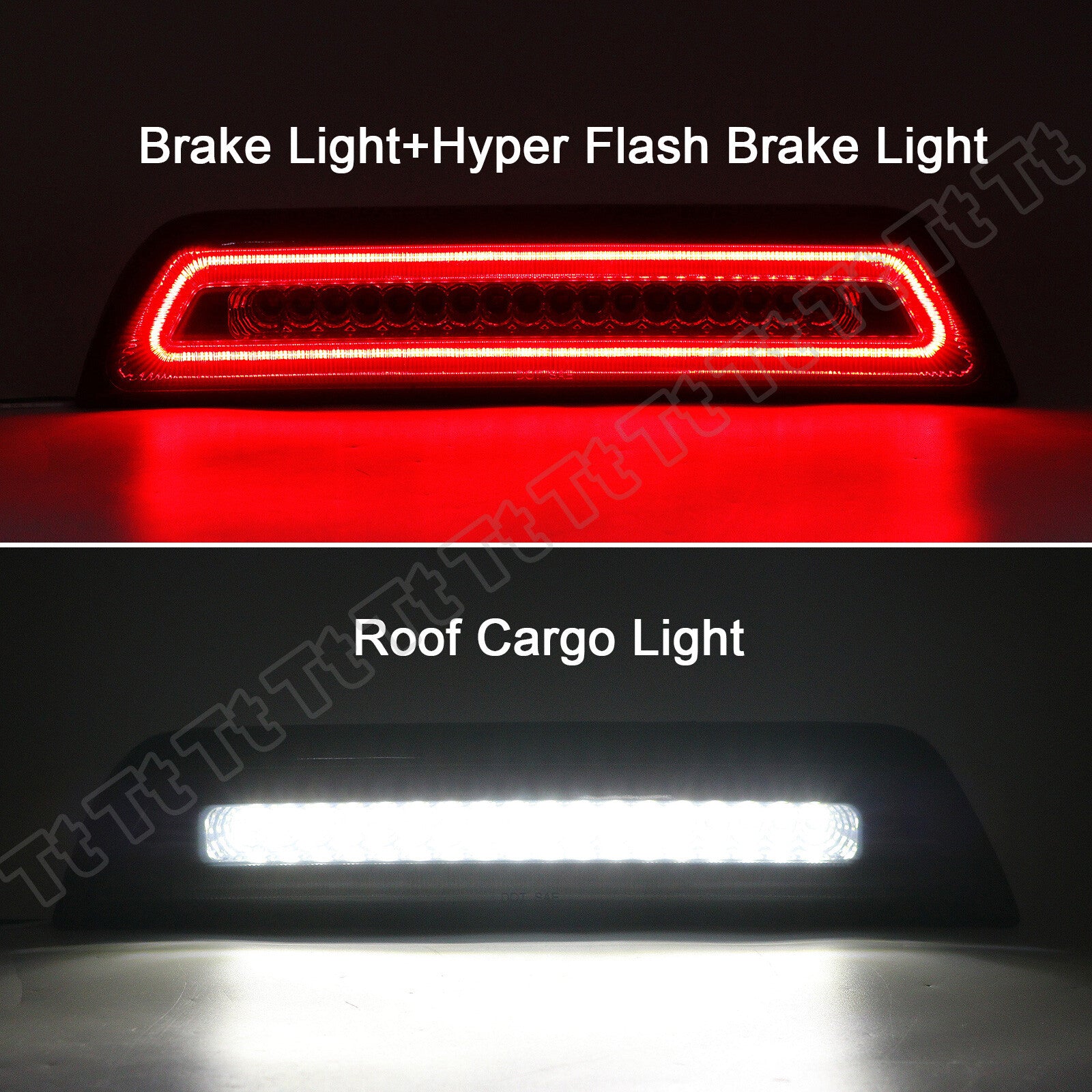 Suitable for 2016-2022 for Toyota Tacoma LED flashing lights, third tail brake cargo light (smoke-proof).