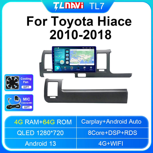 for Toyota Hiace 2010-2018 CarPlay Car Radio Auto GPS Multimedia Video Player