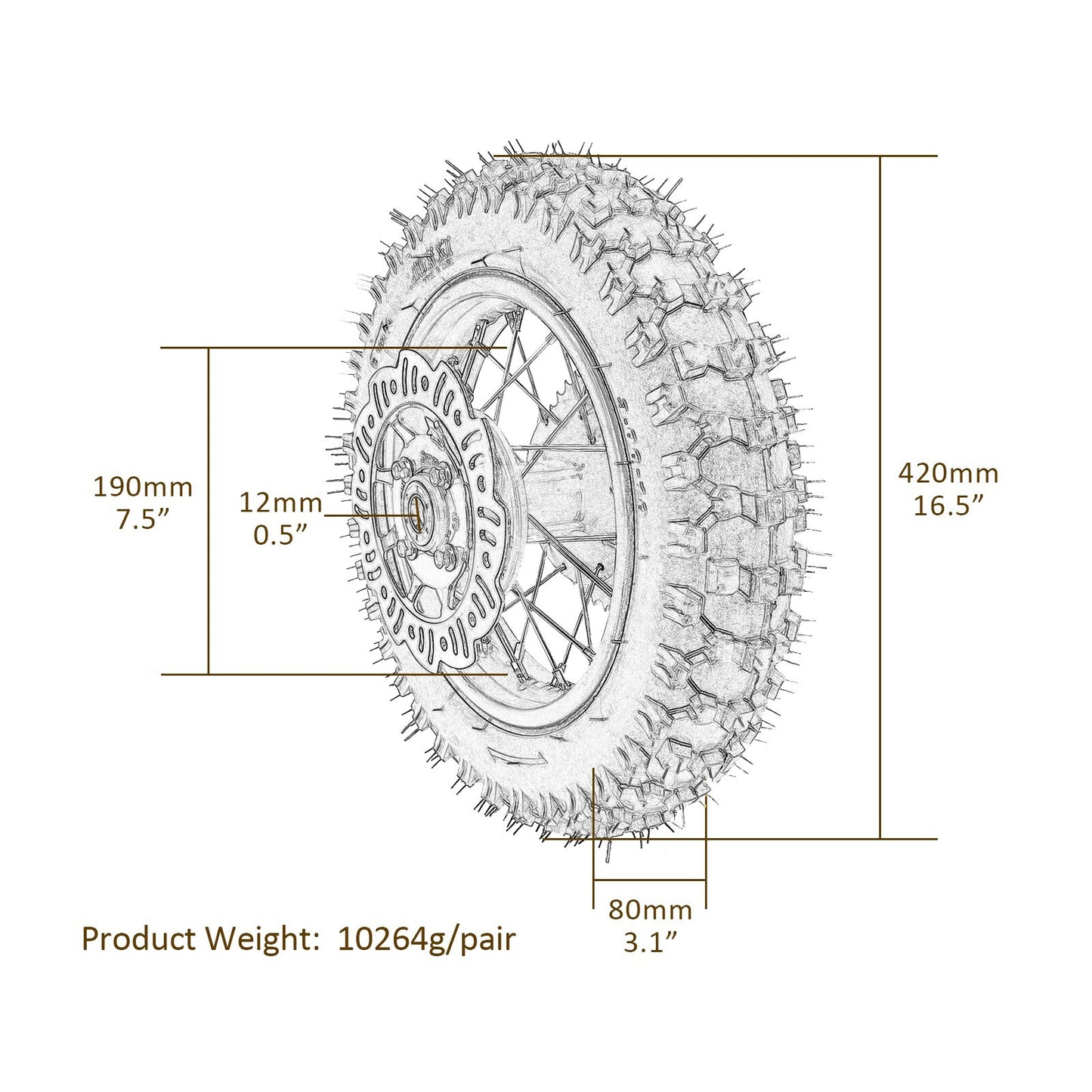 Front 2.50 - 10 + Rear 3.00 - 10 Wheels and Tires Disc Brake Pit Dirt Bike SSR XR50 CRF50