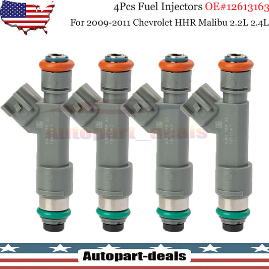 4Pcs Fuel Injectors 12613163 for Chevrolet HHR Malibu 2.2L 2.4L 2009-2011 US