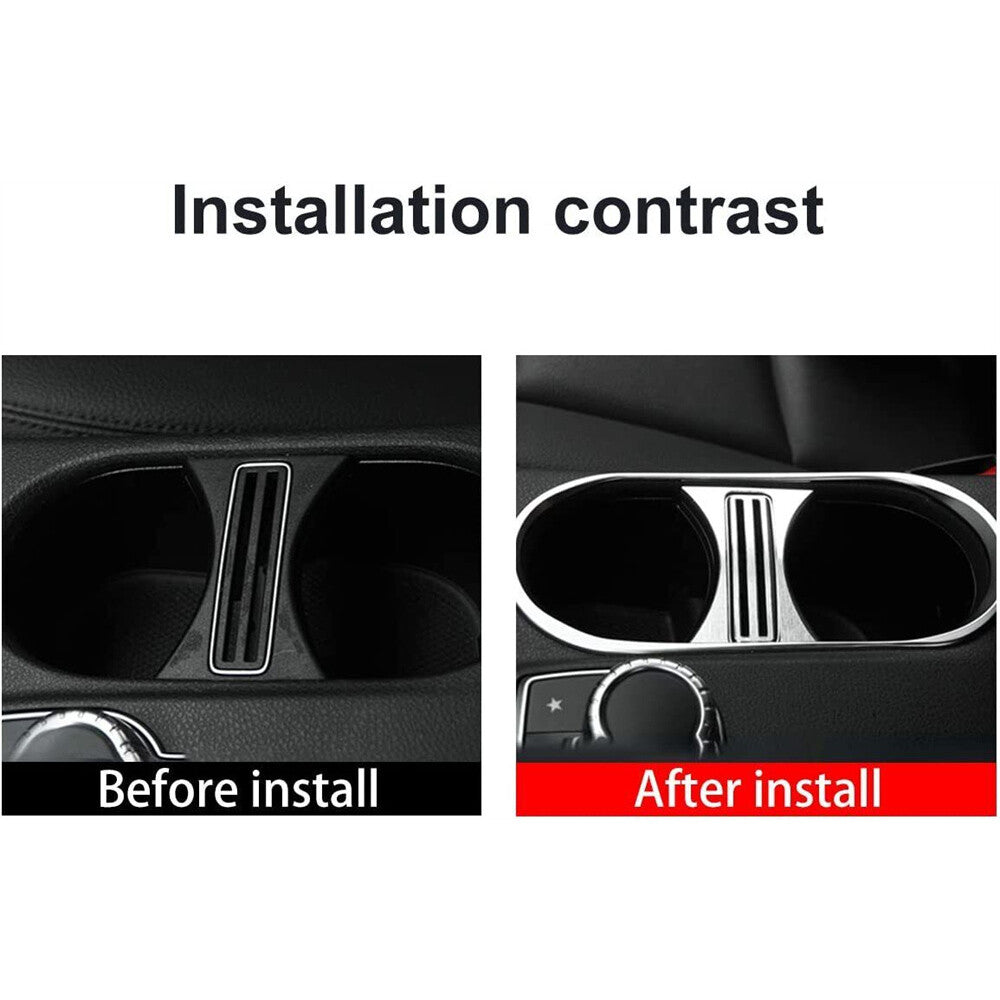 Alloy Silver Central Water Cup Holder Trim for Benz A GLA CLA Class W176 2013-19