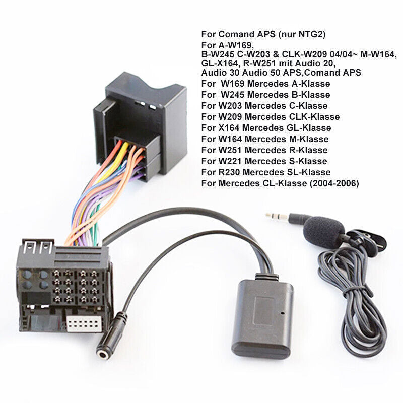 Radio Stereo Harness Adapter AUX Audio Stereo Bluetooth-Compatible for Benz W251