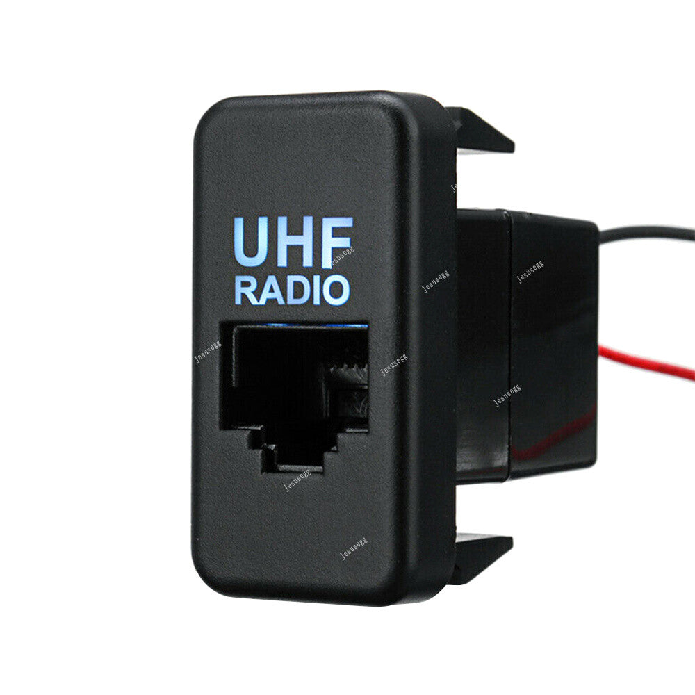 RJ45 UHF Radio Switch Panel Dash Socket for Toyota Prado Hilux Landcruiser Blue