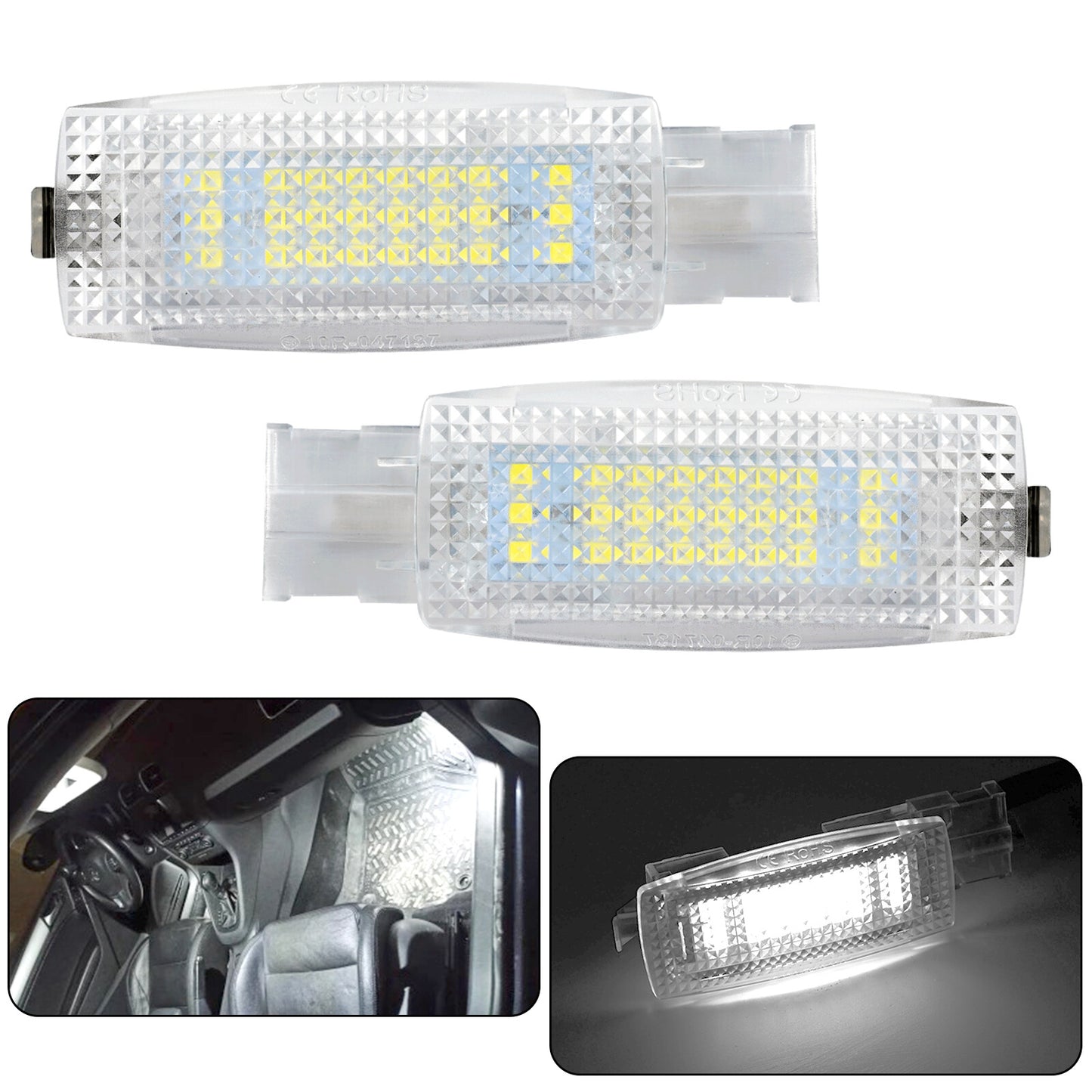 2x LED sun visor cosmetic mirror interior lighting for VW for Golf for Skoda / for seat