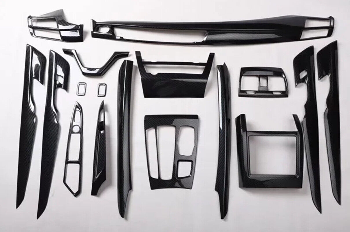 Fit for BMW X5 F15 2014-18 Carbon Fiber Look Interior Decor Full Kit Cover Trim