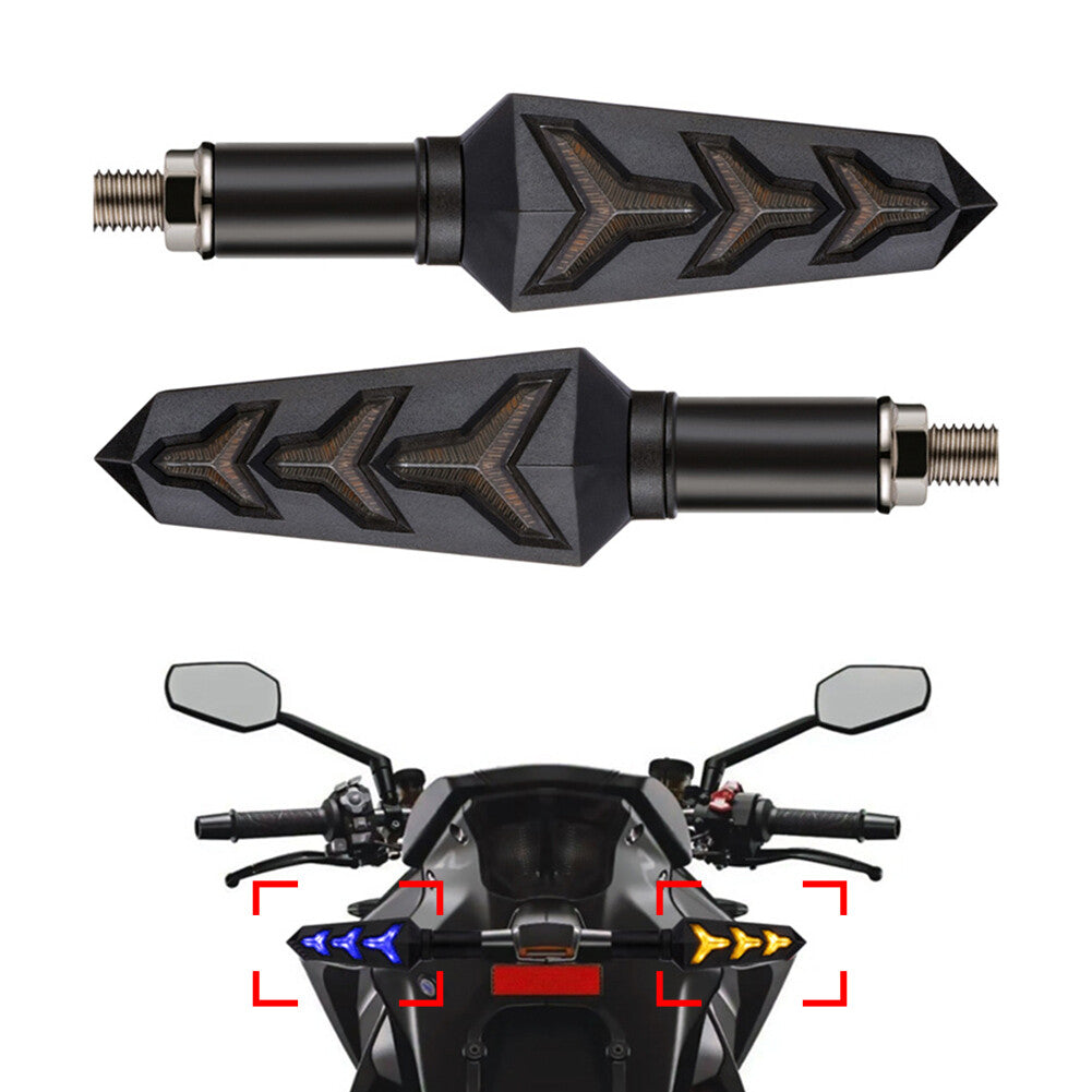 Sequential LED Turn Signal Amber Blinker Light Tail Brake Lamp Yellow+Blue Pair