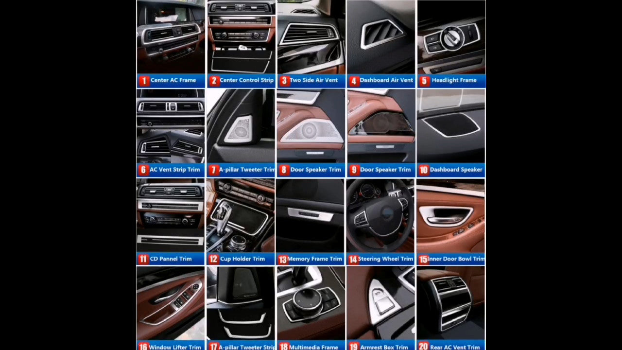 2Pcs for BMW 5 7 Series F10 F07 F01 Car Interior Steering Wheel Buton Cover Trim