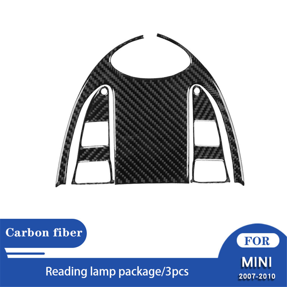 3x Carbon Fiber Central Reading Light Trim for MINI Cooper 2007-2011