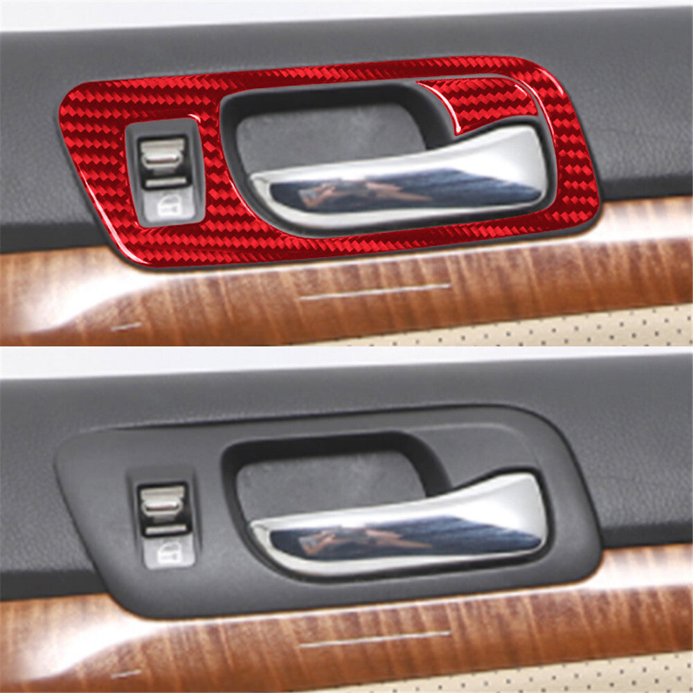 Passenger Inner Door Handle Panel Trim Carbon Fiber for Acura TSX 2003-2008 Red