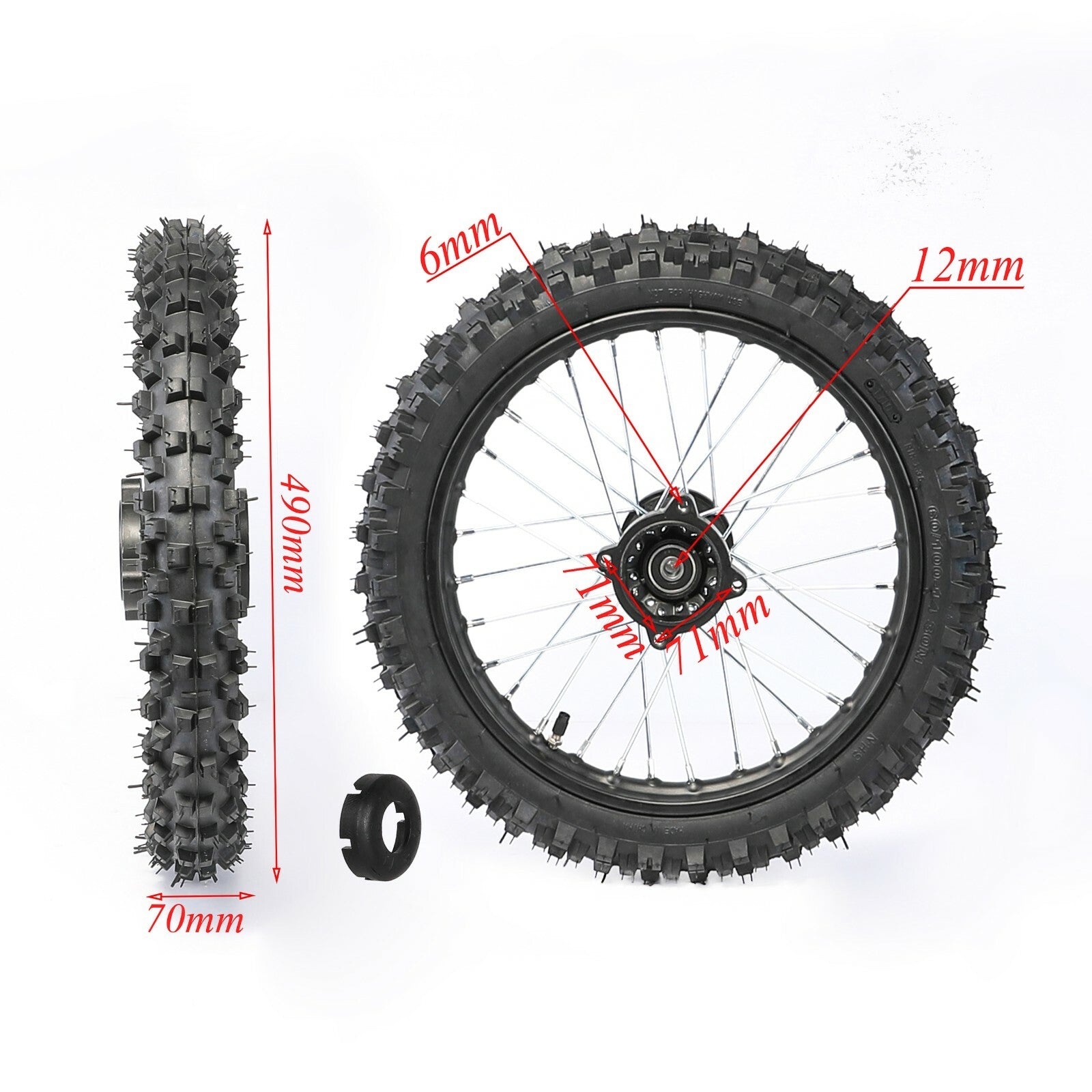 Front fork + rear swingarm + 14-inch/12-inch wheel kit 80/100-14 CRF70 XR