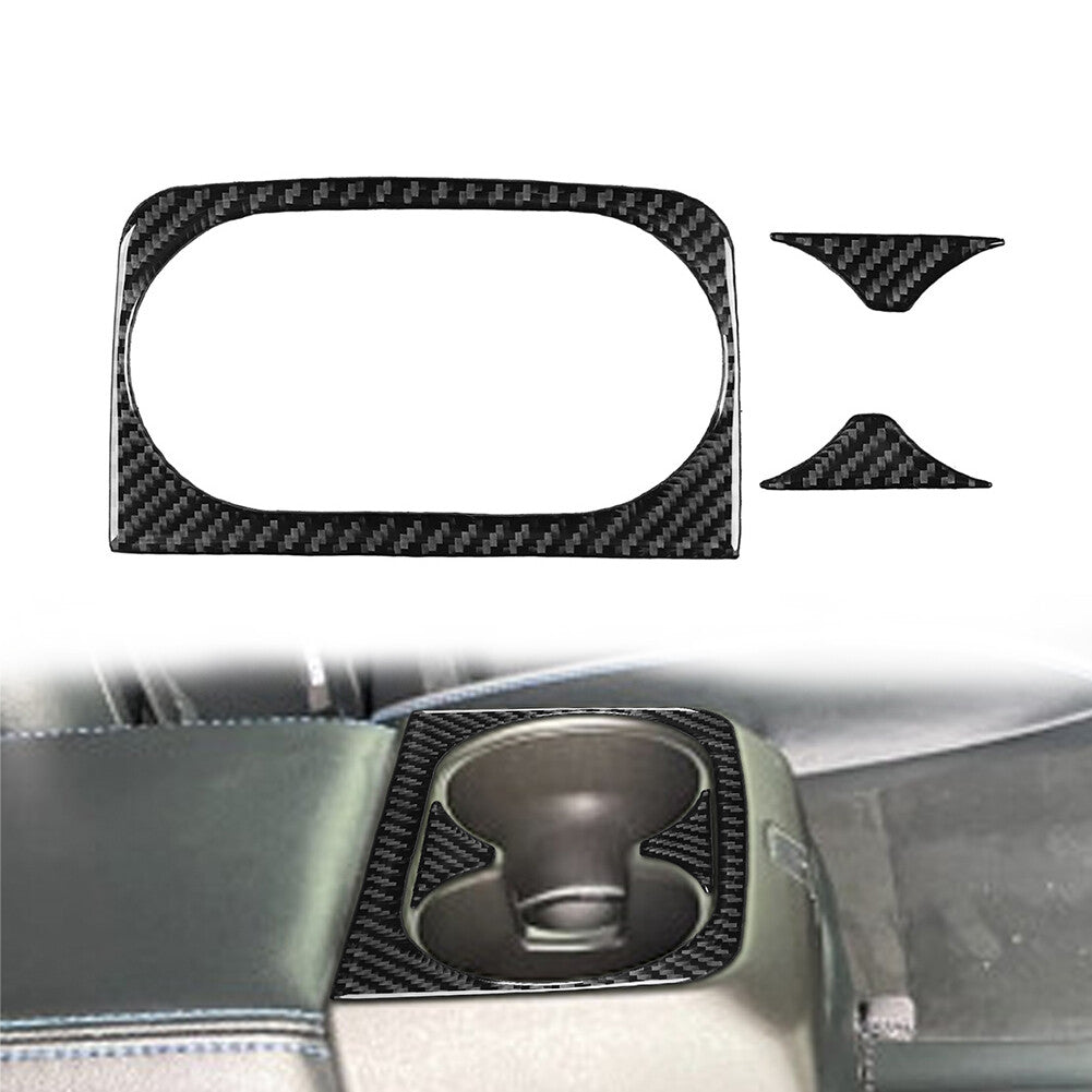 Carbon Fiber Rear Water Cup Holder Cover Trim for Ford Ranger Sport 2015-22 2020