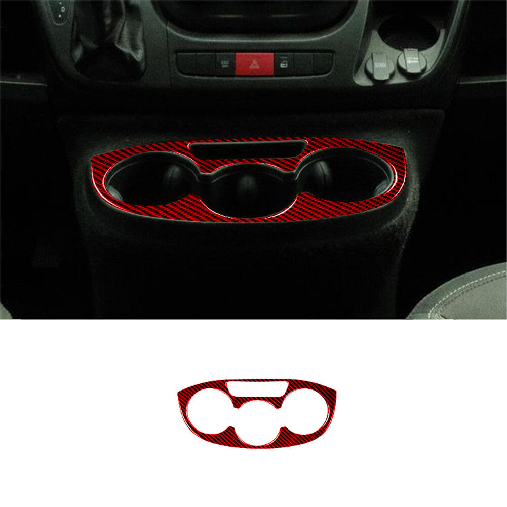 Red Carbon Fiber Water Cup Holder Frame Cover Trim for RAM Promaster 2014-2021