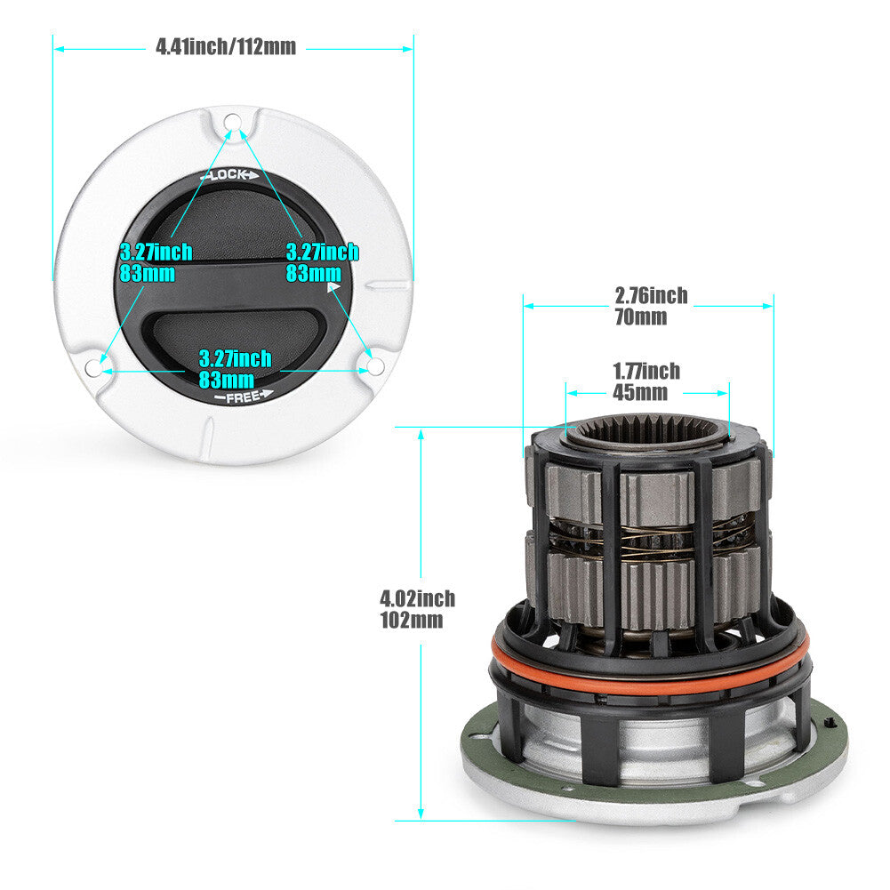 Pair Front Automatic Locking Hub for Ford F250 F350 F450 F550 Super Duty 11-17