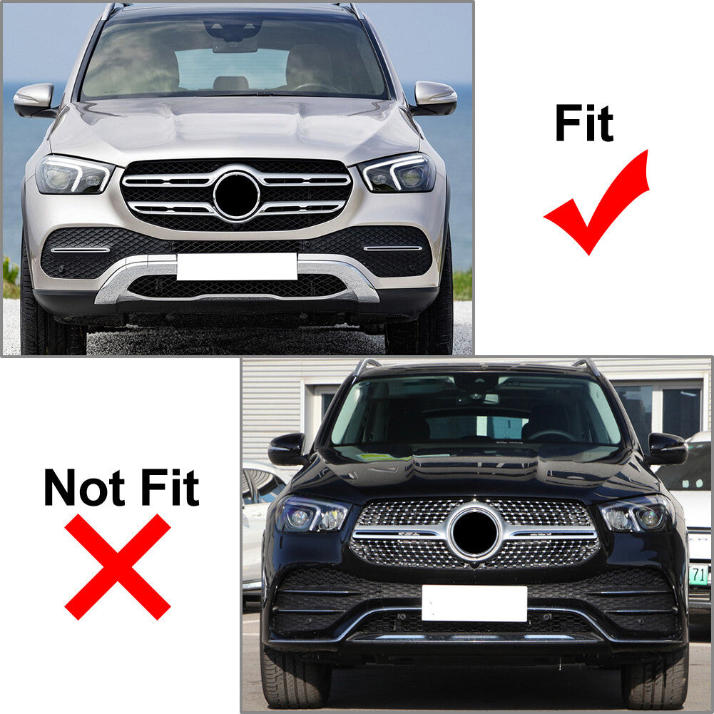 ABS GTR Style Front Bumper Hood Grille for Benz GLE Class W167 2020-2023 Black