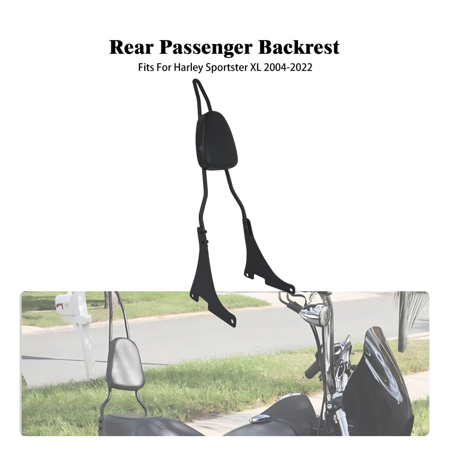 Detachable Passenger Backrest Sissy Bar for Harley Sportster XL 883 1200 04-2022