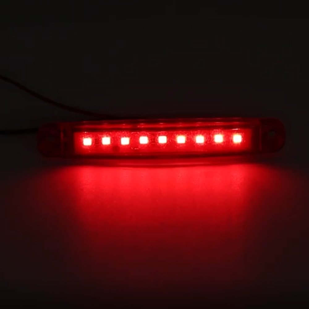 20pcs 9 LED Red Side Clearance Marker Light Truck Trailer Boat Indicator 12V/24V