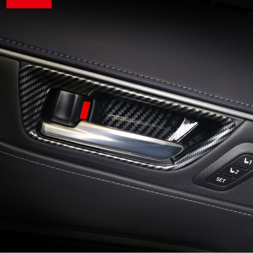 For 2021-2023 for Toyota Venza Carbon Fiber ABS Inner Door Handle Bowl Cover Trim 4P