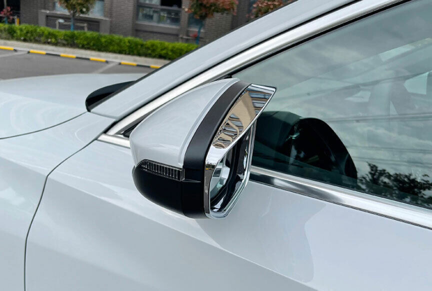 for Audi A3 2022-24 ABS Chrome Side Door Rear View Mirror Rain Eyebrow Decor 2P