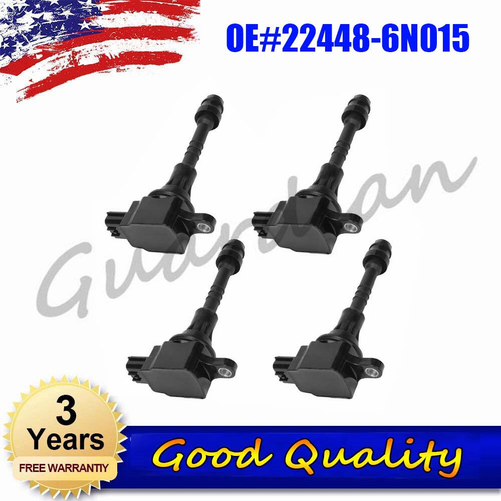 4PCS Ignition Coil 22448-6N015 for NISSAN Sentra Primera Sunny Expert Cube
