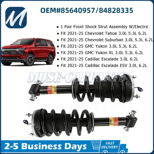 A pair of front shock absorbers with EDC Fit for BMW 5 Series Touring 530e and 530i xDrive 2016.