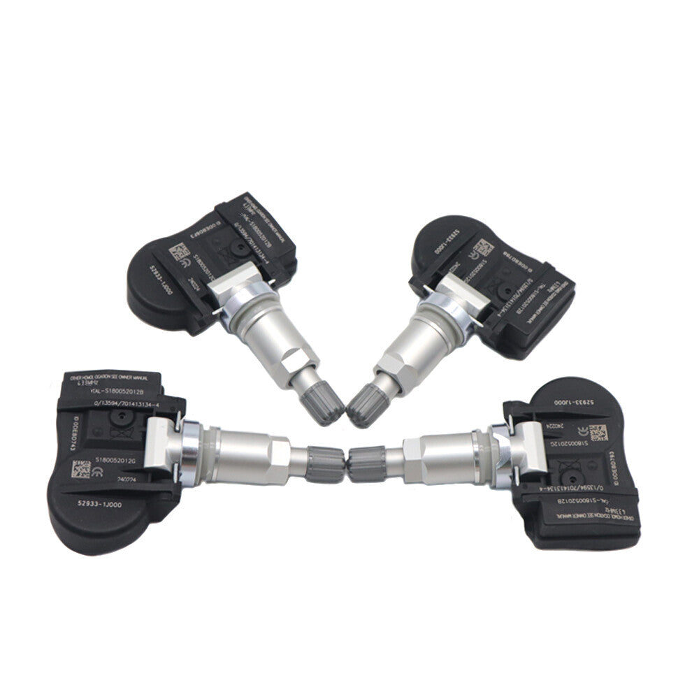 4-Piece Tire Pressure Sensor 433MHz TPMS 52933-1J000 for Kia Optima for Hyundai Sonata