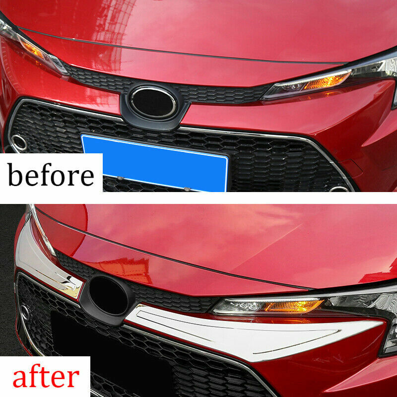 Chrome Front Grille Grill Upper Trim Panel Cover for Toyota for Corolla US 2019-2023