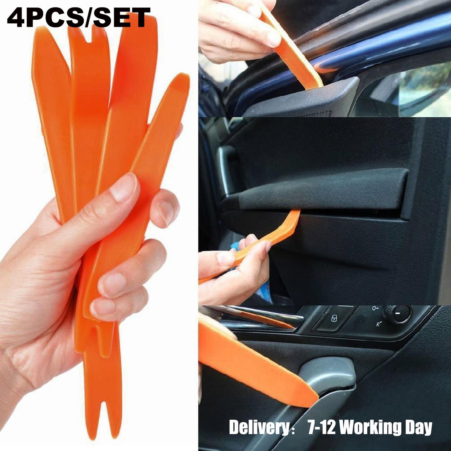 4Pcs Car Removal Pry Open Tool Kit for Radio Audio Stereo Door Trim Dash Panel