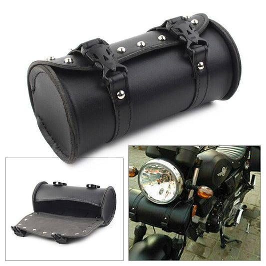 Handlebar Sissy Bar Bag Saddlebag Fork Roll Barrel Bag Fit Touring Motorcycle