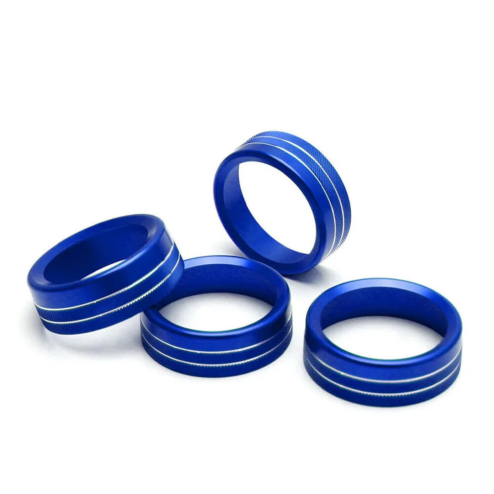 4Pcs AC Console 4WD Switch Knob Ring Cover Trim for Toyota Tacoma 2016-2020 Blue