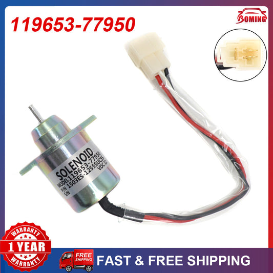 Fuel Stop Solenoid 119653-77950 For 3TNE84 3TNE88 4TNE84 3TNV70 3TNV76 4TNV84