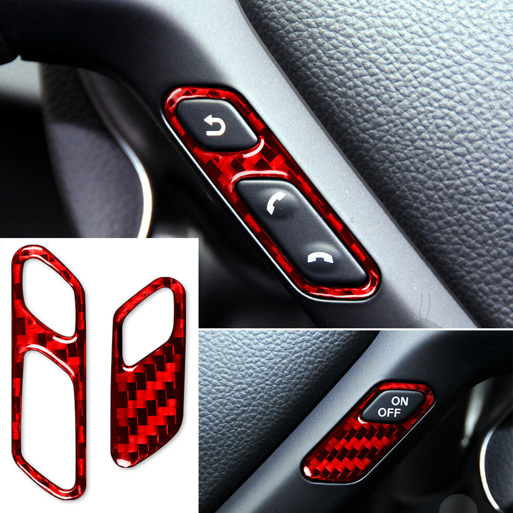Red Carbon Steering Wheel Answer Phone Button Cover for Infiniti G37 Sedan 07-13