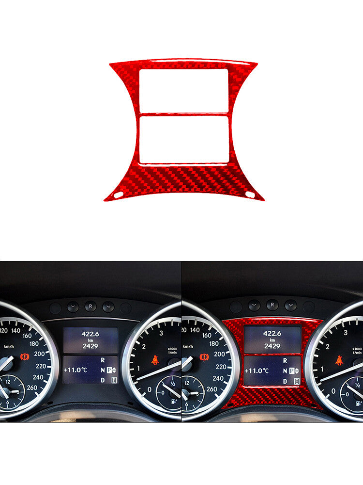 Red Speedometer Display Trim Cover Carbon Fiber for Mercedes R-Class 2009-2012